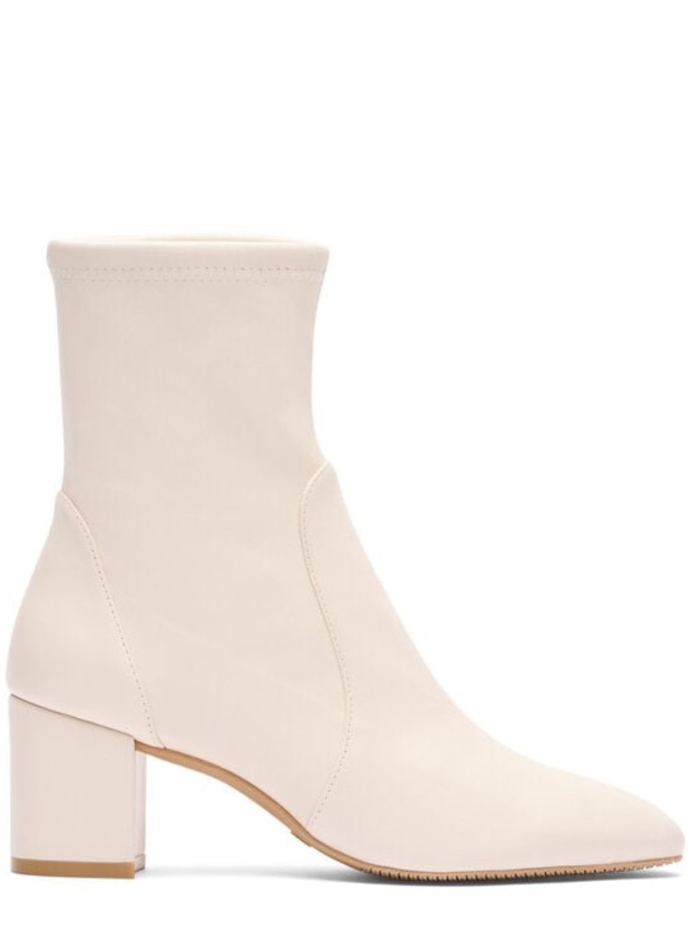 Stuart Weitzman Cream Stretch Sock Ankle Boots